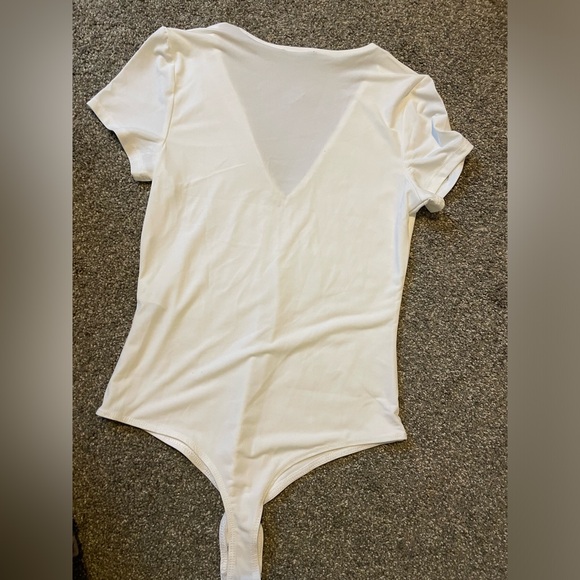 Dynamite - White  Short Sleeve V Neck Bodysuit - Picture 2 of 4